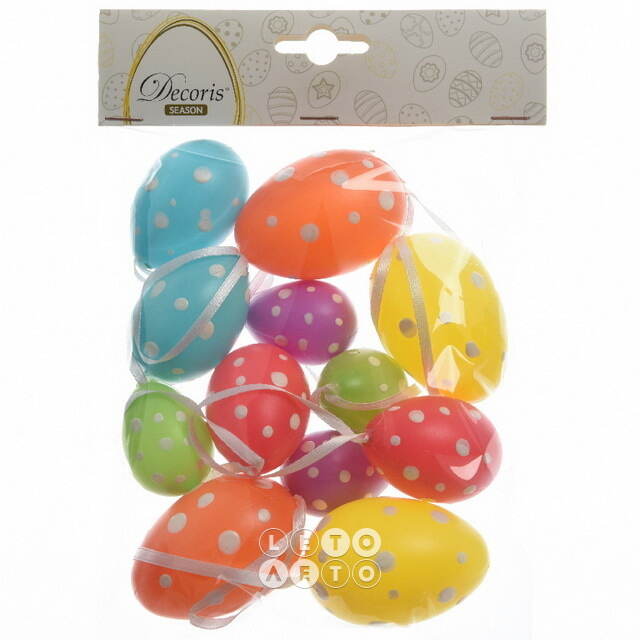 Пасхальные украшения Яйца Colours of Easter 4-6 см, 12 шт, подвеска Kaemingk