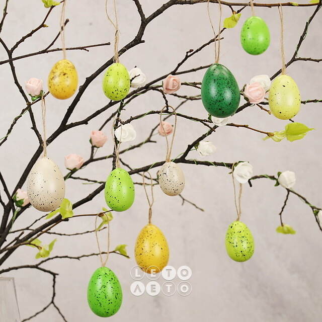 Пасхальные украшения Яйца Wonderful Easter 6 см, 12 шт, подвеска Kaemingk