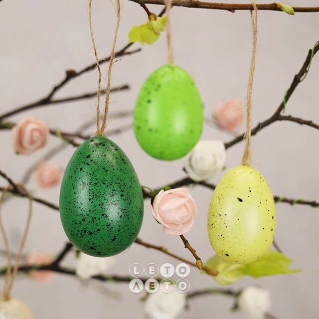 Пасхальные украшения Яйца Wonderful Easter 6 см, 12 шт, подвеска Kaemingk