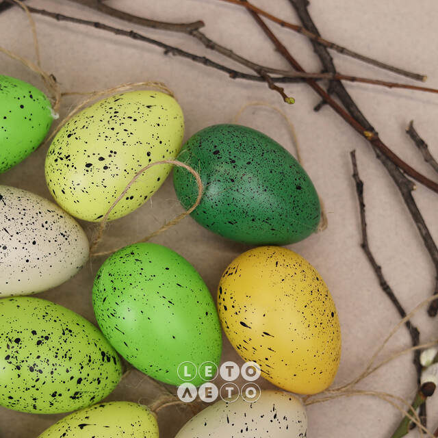 Пасхальные украшения Яйца Wonderful Easter 6 см, 12 шт, подвеска Kaemingk