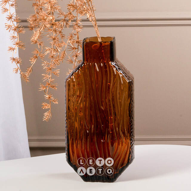 Стеклянная ваза Luciana Amber 30 см Kaemingk