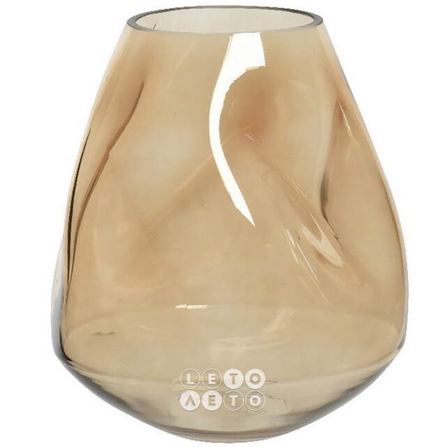 Стеклянная ваза Menelaos Beige 24 см Kaemingk