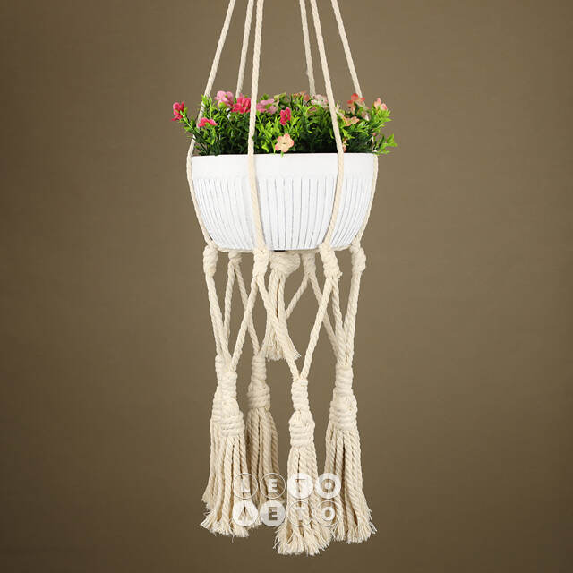 Макраме подвес для кашпо Catania Ivory 20 см Kaemingk