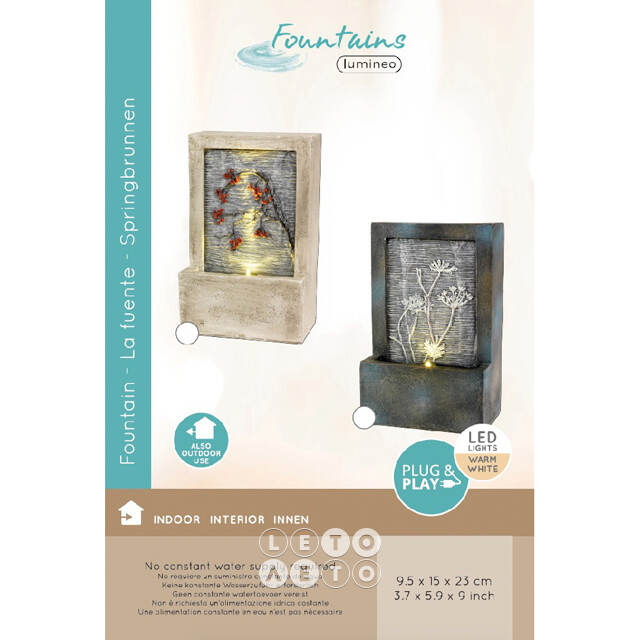 Декоративный фонтан Геффен 23*15 см с LED подсветкой Kaemingk