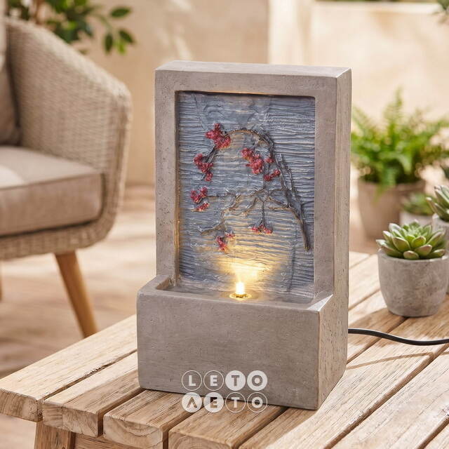 Декоративный фонтан Геффен 23*15 см с LED подсветкой Kaemingk (Кейминг)
