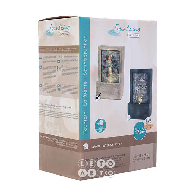 Декоративный фонтан Геффен 23*15 см с LED подсветкой Kaemingk (Кейминг)
