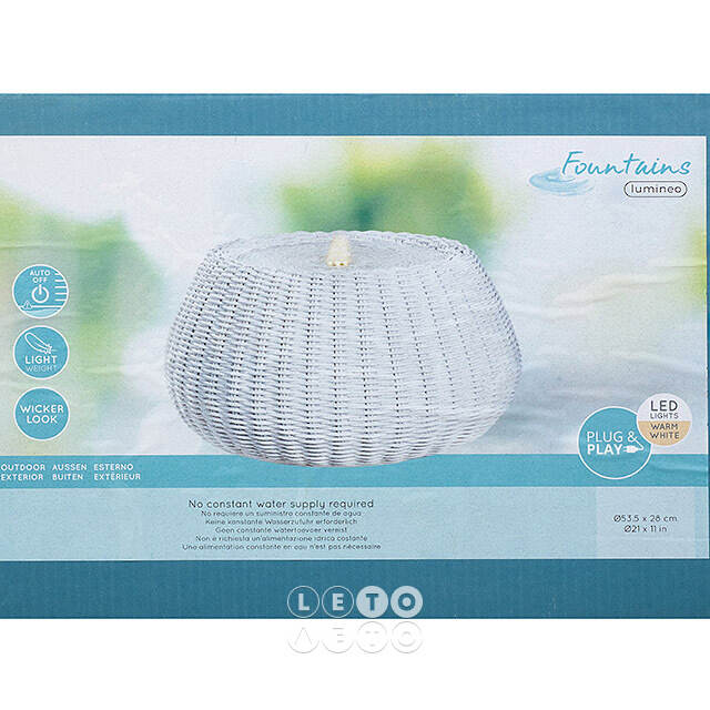 Декоративный фонтан Сорренто Кьяро 54*28 см с LED подсветкой Kaemingk (Кейминг)