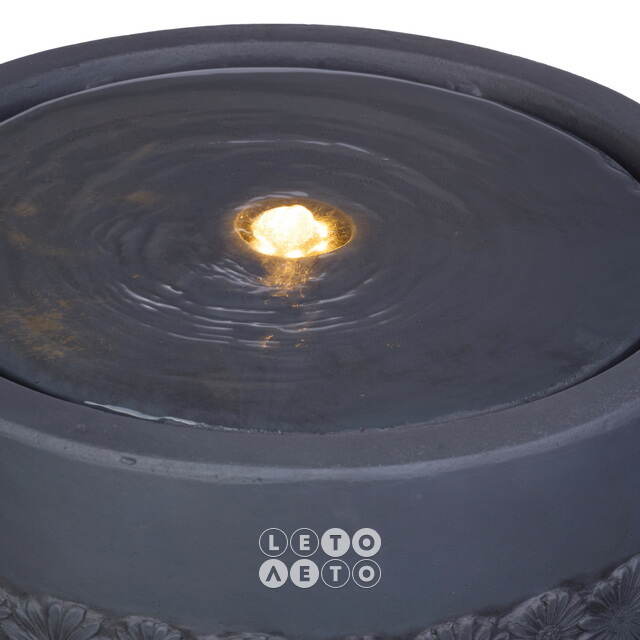Декоративный фонтан Сан-Марино 35 см антрацитовый, с LED подсветкой Kaemingk (Кейминг)