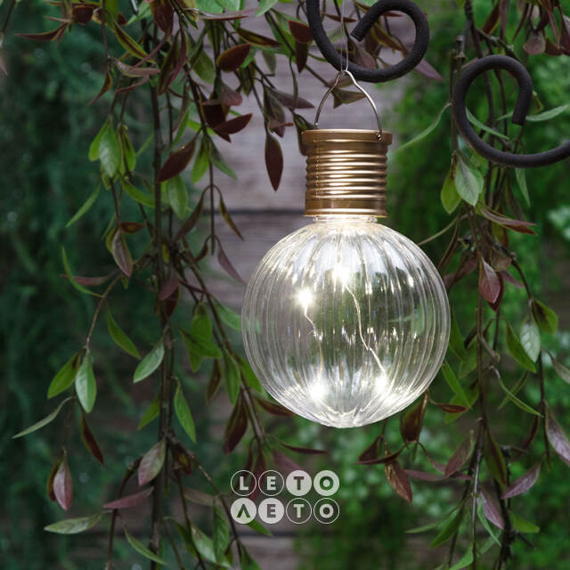 Подвесной светильник на солнечной батарее Solar Jar 11*8 см с теплыми белыми LED, прозрачный, IP44 Kaemingk