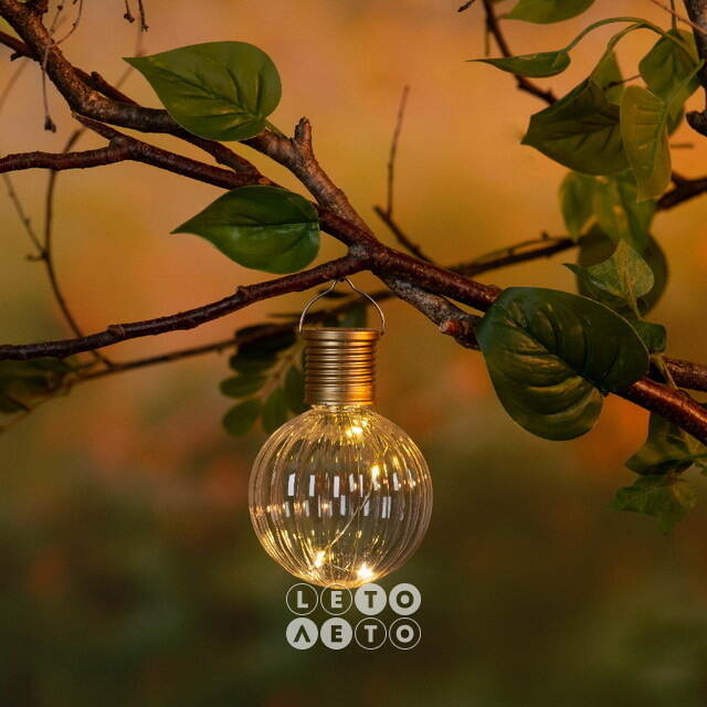 Подвесной светильник на солнечной батарее Solar Jar 11*8 см с теплыми белыми LED, прозрачный, IP44 Kaemingk
