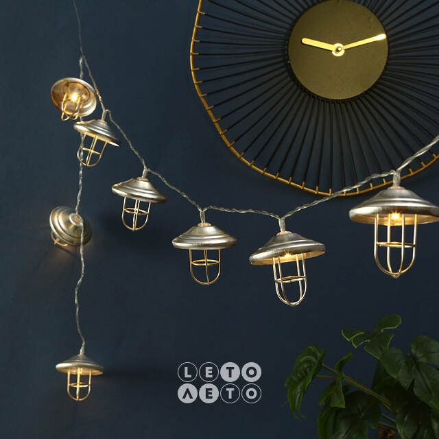 Ретро-гирлянда на батарейках Filidella, 8 теплых белых LED ламп, 1.05 м, прозрачный ПВХ, IP20 Kaemingk
