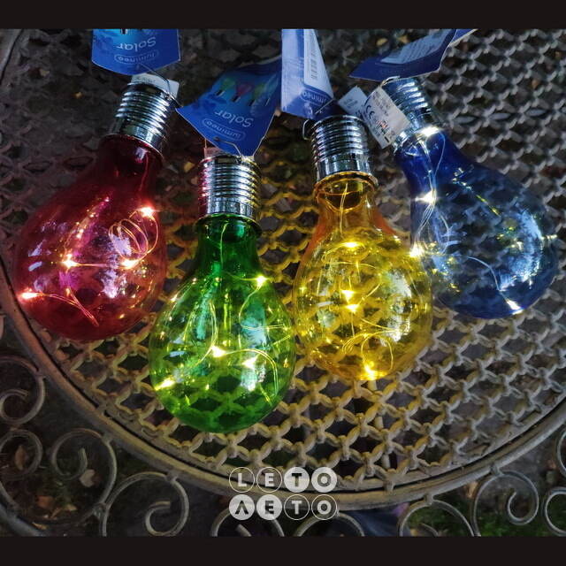 Подвесной светильник на солнечной батарее Лампочка Solar Colors 14 см с теплыми белыми LED, синий, IP44 Kaemingk
