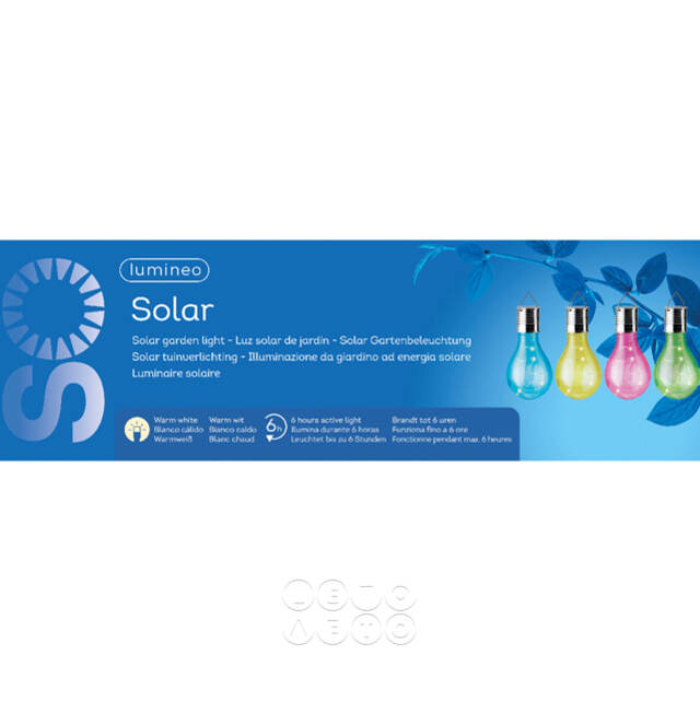 Подвесной светильник на солнечной батарее Лампочка Solar Colors 14 см с теплыми белыми LED, синий, IP44 Kaemingk
