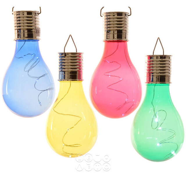 Подвесной светильник на солнечной батарее Лампочка Solar Colors 14 см с теплыми белыми LED, синий, IP44 Kaemingk