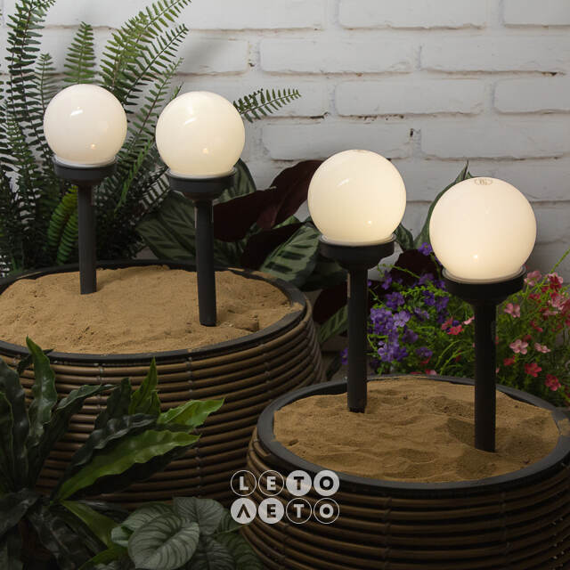 Набор садовых светильников на солнечной батарее Solar Sphere 27*10 см, 4 шт, IP44 Kaemingk