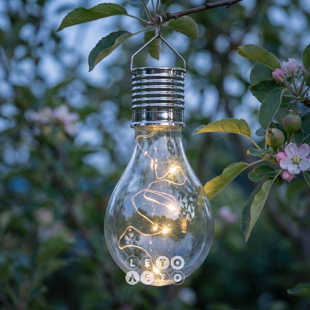 Подвесной солнечный светильник Лампочка Монтана 14 см, с теплыми белыми LED, IP44 Kaemingk (Кейминг)