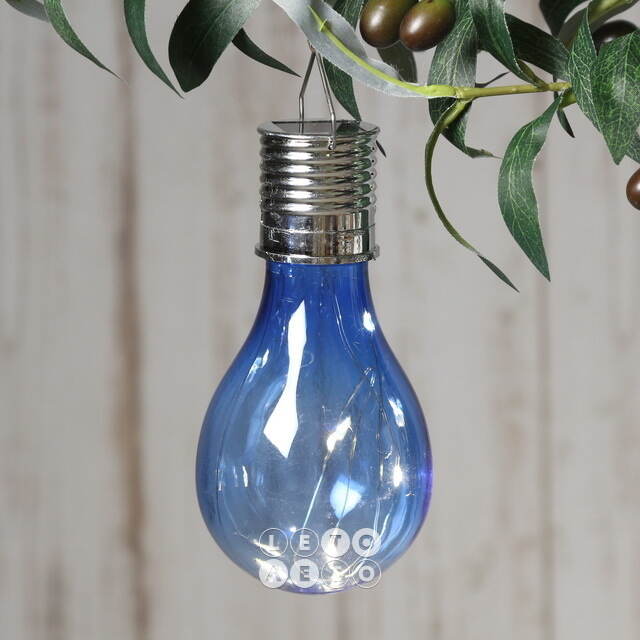 Подвесной светильник на солнечной батарее Лампочка Solar Colors 14 см с теплыми белыми LED, синий, IP44 Kaemingk