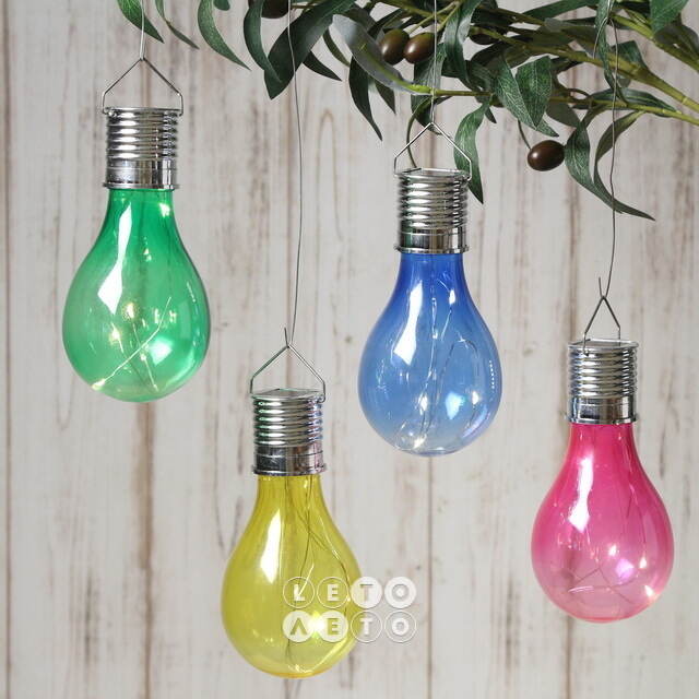 Подвесной светильник на солнечной батарее Лампочка Solar Colors 14 см с теплыми белыми LED, синий, IP44 Kaemingk