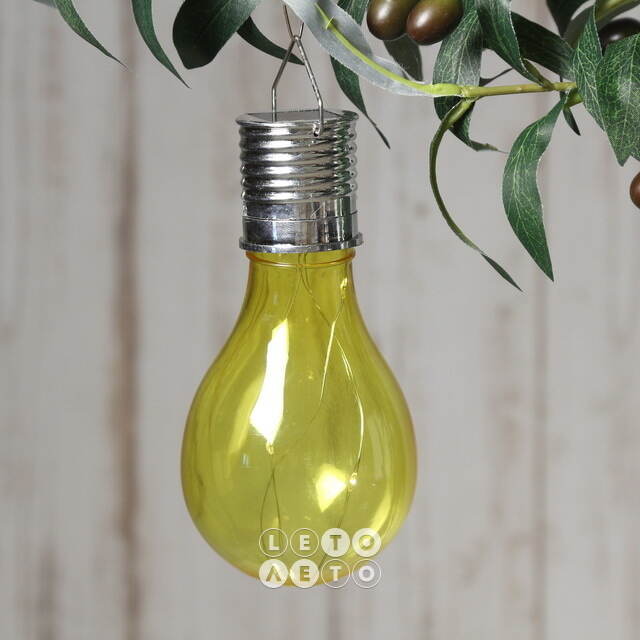 Подвесной светильник на солнечной батарее Лампочка Solar Colors 14 см с теплыми белыми LED, жёлтый, IP44 Kaemingk