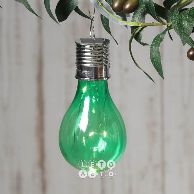 Подвесной светильник на солнечной батарее Лампочка Solar Colors 14 см с теплыми белыми LED, зелёный, P44 Kaemingk