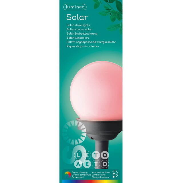 Набор солнечных светильников Solar Gale 27*10 см, 4 шт, смена цветов, IP44 Kaemingk