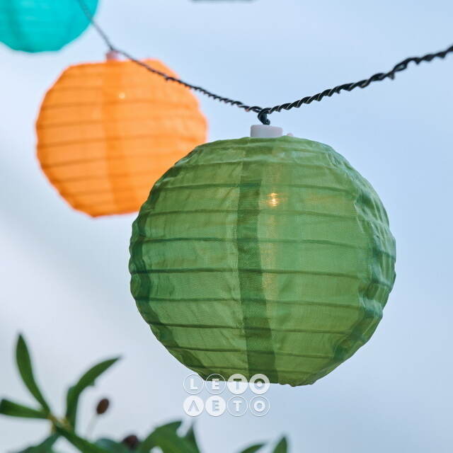 Садовая гирлянда на солнечной батарее Фолия 4.5 м, 10 теплых белых LED ламп, черный провод, IP44 Kaemingk (Кейминг)