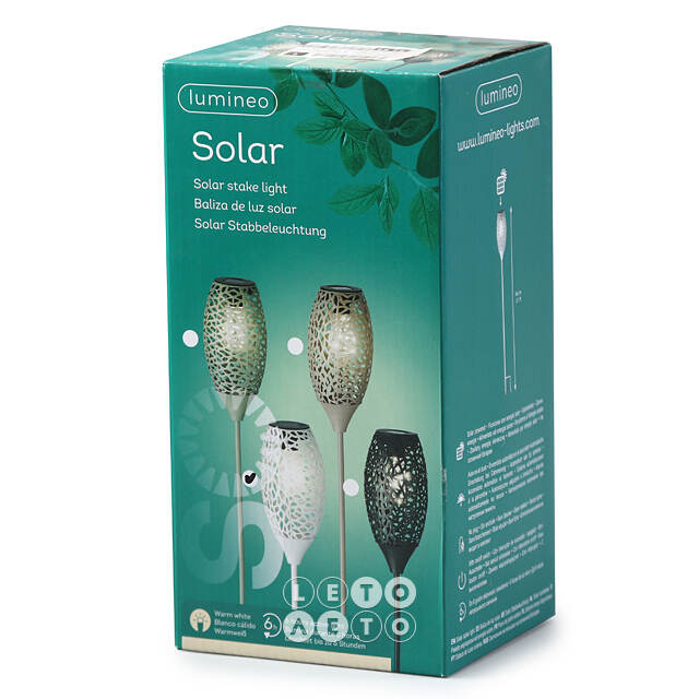 Садовый фонарь на солнечной батарее Solar Drop 94*11 см, светло-серый, IP44 Kaemingk