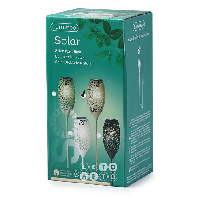Садовый фонарь на солнечной батарее Solar Drop 94*11 см, серо-бежевый, IP44 Kaemingk