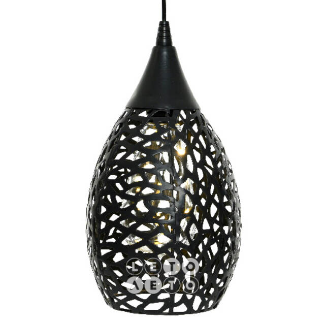 Подвесной солнечный светильник Solar Drop 21*13 см с теплыми белыми LED, черный, IP44 Kaemingk
