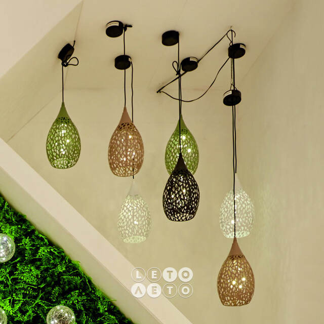 Подвесной солнечный светильник Solar Drop 21*13 см с теплыми белыми LED, зелёный, IP44 Kaemingk