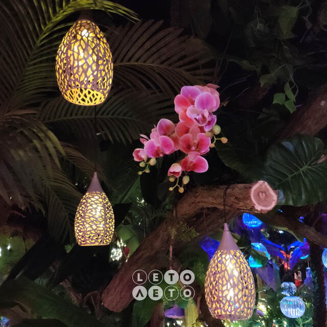 Подвесной солнечный светильник Solar Drop 21*13 см с теплыми белыми LED, светло-серый, IP44 Kaemingk