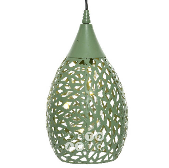 Подвесной солнечный светильник Solar Drop 21*13 см с теплыми белыми LED, зелёный, IP44 Kaemingk