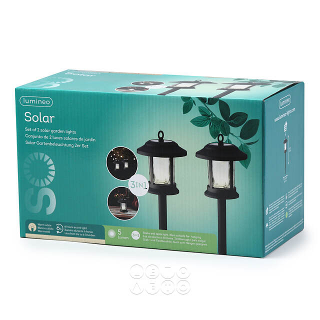 Набор садовых светильников на солнечной батарее Solar Palermo 28*16 см 3 в 1, 2 шт, IP44 Kaemingk
