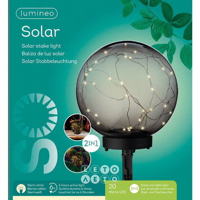 Садовый солнечный светильник Solar Smokey 28*20 см, IP44 Kaemingk