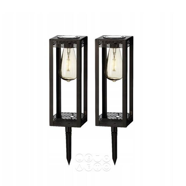 Садовые фонари на солнечной батарее Solar Ravenna 28*10 см, 2 шт, черные, IP44 Kaemingk