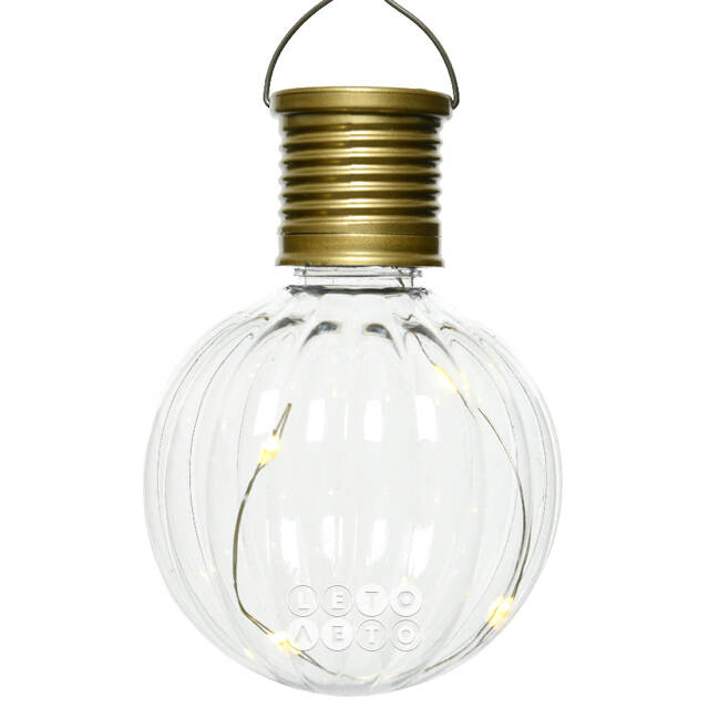 Подвесной светильник на солнечной батарее Solar Jar 11*8 см с теплыми белыми LED, прозрачный, IP44 Kaemingk