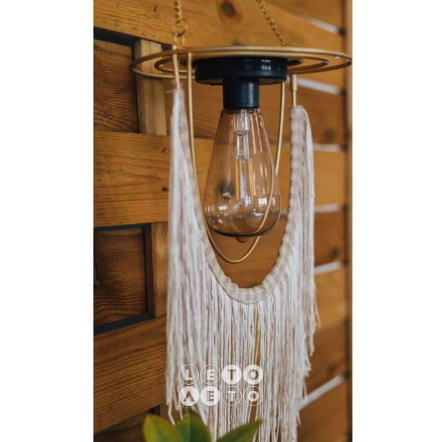 Подвесной светильник на солнечной батарее Solar Boho - Natural 38 см, IP44 Kaemingk