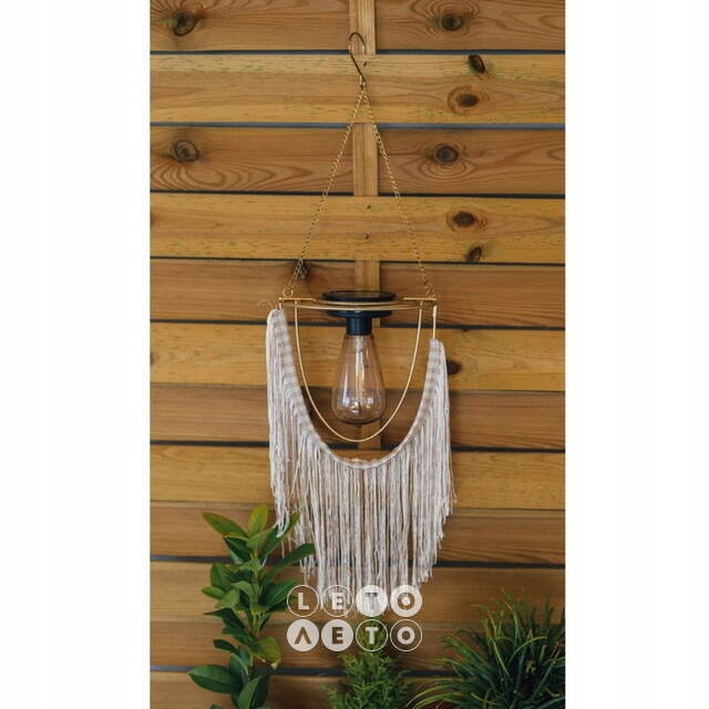 Подвесной светильник на солнечной батарее Solar Boho - Natural 38 см, IP44 Kaemingk