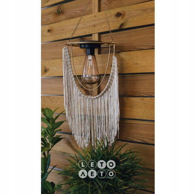 Подвесной светильник на солнечной батарее Solar Boho - Natural 38 см, IP44 Kaemingk