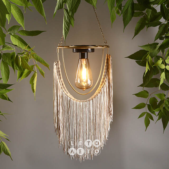 Подвесной светильник на солнечной батарее Solar Boho - Natural 38 см, IP44 Kaemingk