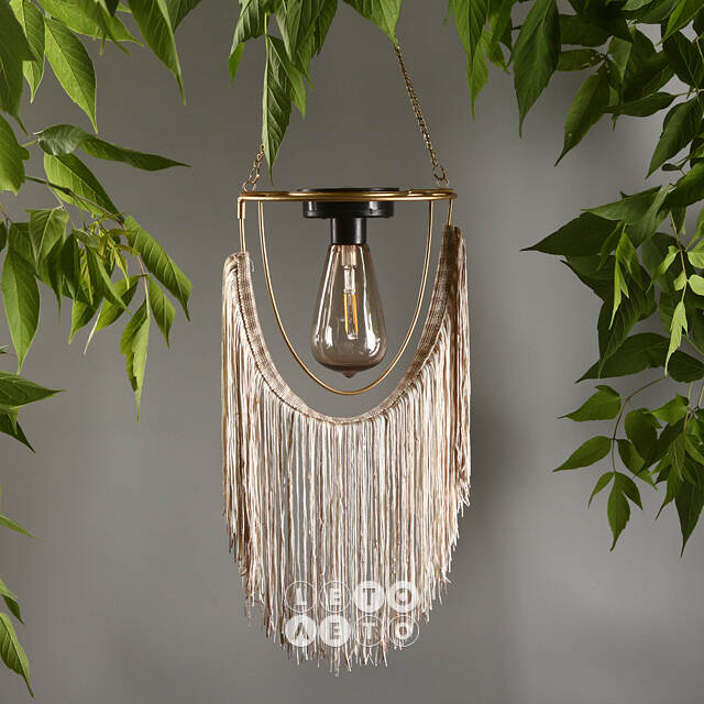 Подвесной светильник на солнечной батарее Solar Boho - Natural 38 см, IP44 Kaemingk