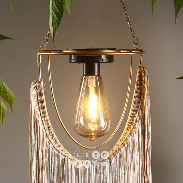 Подвесной светильник на солнечной батарее Solar Boho - Natural 38 см, IP44 Kaemingk