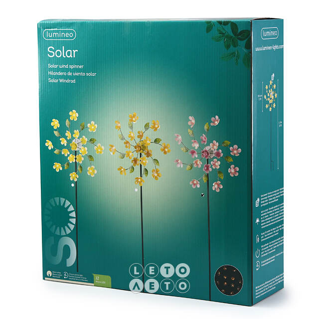 Садовый светильник на солнечной батарее Solar - Daisy Pink 119 см, с вращением, IP44 Kaemingk