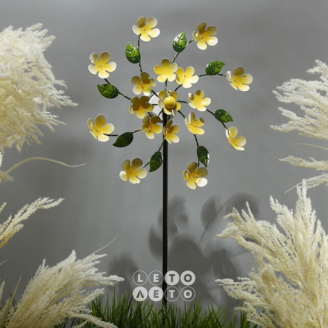 Садовый светильник на солнечной батарее Solar - Daisy Yellow 119 см, с вращением, IP44 Kaemingk