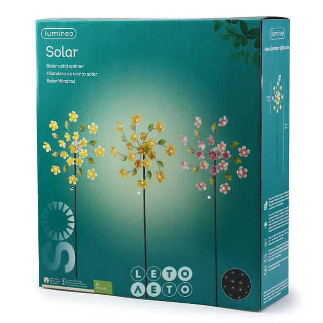 Садовый светильник на солнечной батарее Solar - Daisy Yellow 119 см, с вращением, IP44 Kaemingk