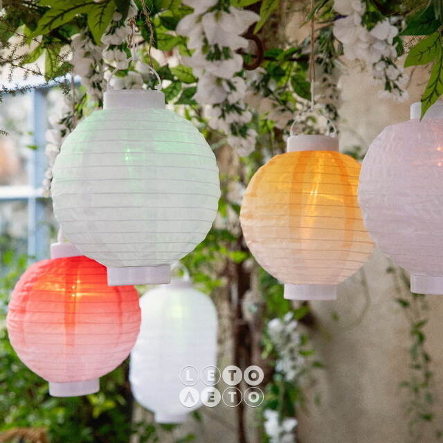 Китайский фонарик на солнечной батарее Solar Verano 23*20 см, цветные RGB LED с эффектом живого пламени, IP44 Kaemingk