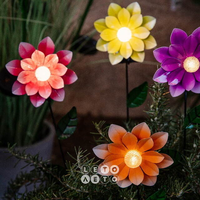 Набор садовых светильников на солнечной батарее Solar Floret 49*11 см, 4 шт, IP44 Kaemingk