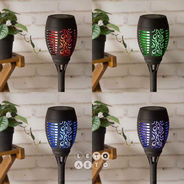 Садовый фонарь на солнечной батарее Solar Samoa 49*10 см, RGB LED с эффектом живого пламени, IP44 Kaemingk