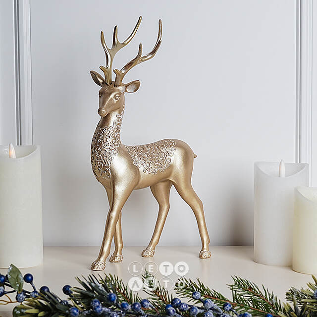 Новогодняя фигурка Олень Костанзо - Santo Natale 31 см Due Esse Christmas