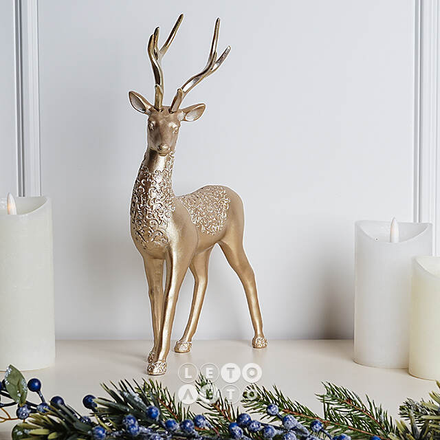 Новогодняя фигурка Олень Костанзо - Santo Natale 31 см Due Esse Christmas